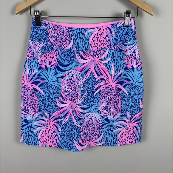 Lilly Pulitzer Monica Skort Womens 00 BOREALIS Blue Pink GOLF Luxletic Active - Picture 1 of 10